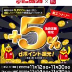 ビックカメラでdポイント+5%還元キャンペーン
