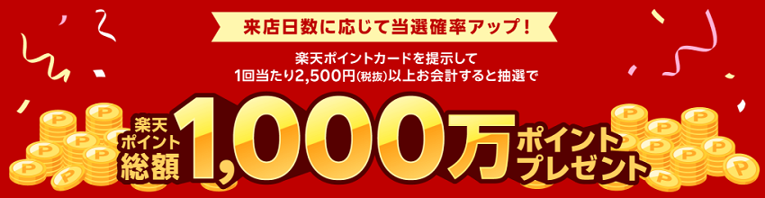 ツルハグループで楽天ポイント総額1,000万ポイントプレゼントキャンペーン