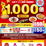 すかいらーくグループでdポイントが最大1,000倍貯まるキャンペーン