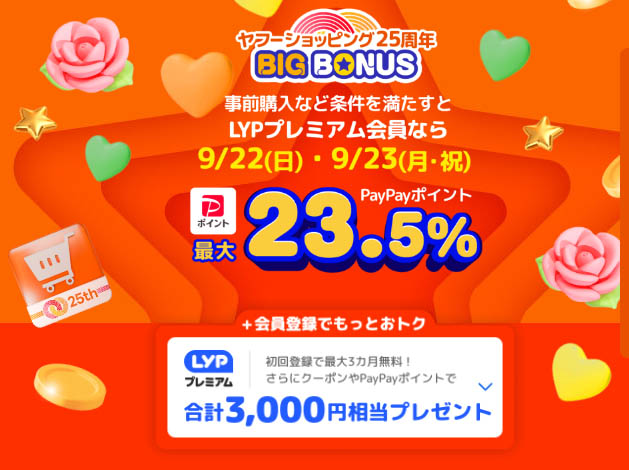 LINEヤフーの「Yahoo!ショッピング」が最大23.5％のPayPayポイント付与